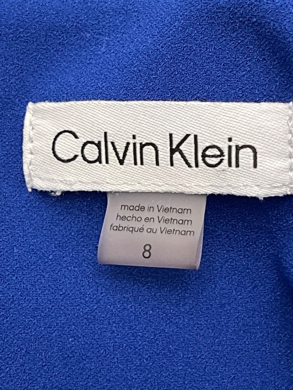 Calvin Klein Shift Dress Women's Size 8 Blue Long Sleeve Career Stretch - Picture 6 of 11